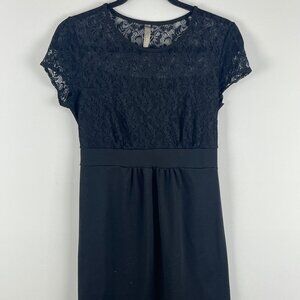 Thyme Maternity Dress Size S Black Short Sleeve Stretch 95% Nylon 5% Spandex